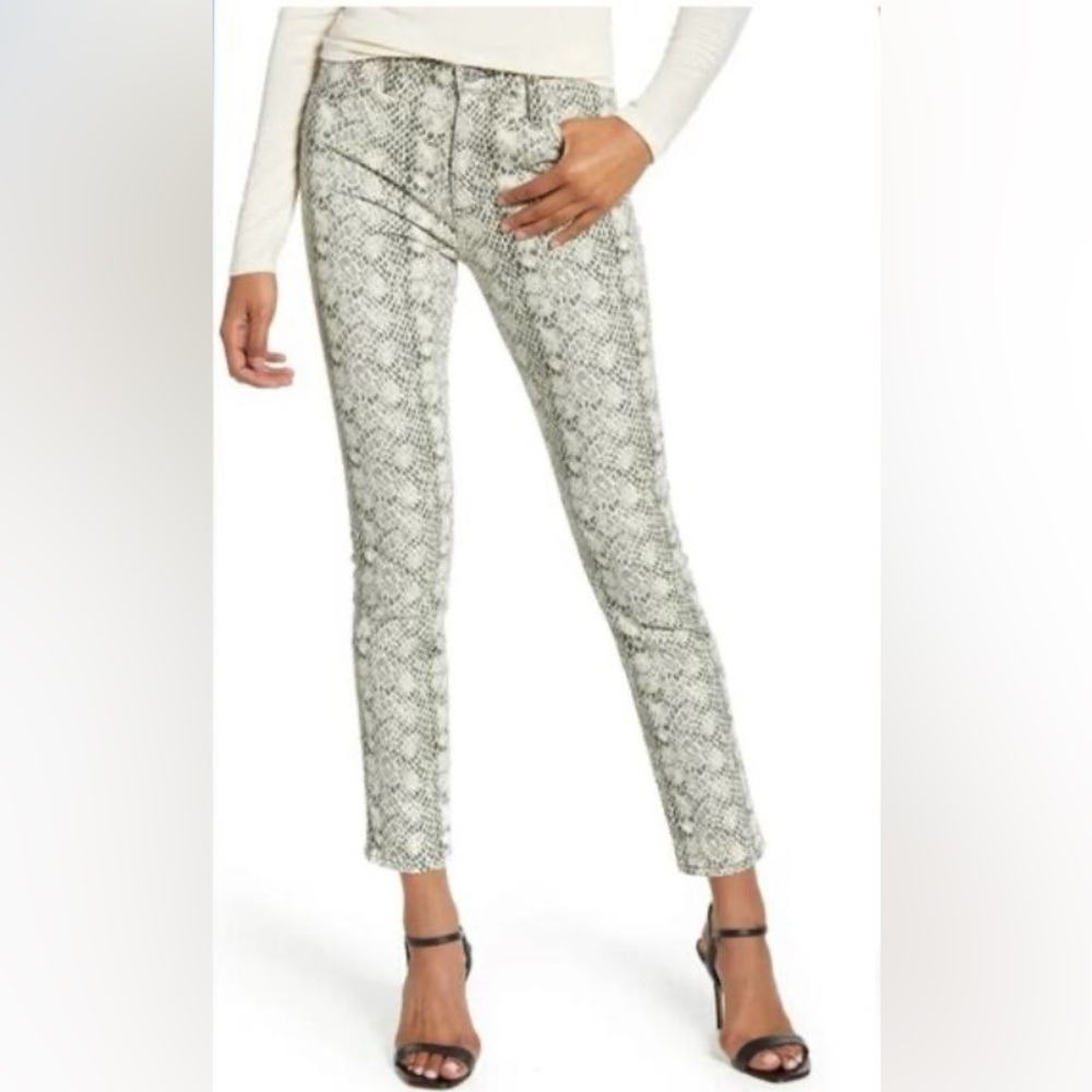 AG Adriano Goldschmied The Mark Jeans 28 High Rise Straight Animal Snake Print